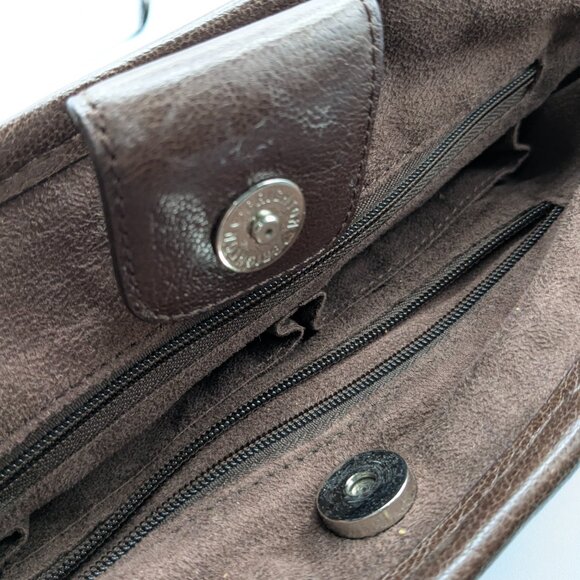 Brighton Women's Straw Shoulder Bag Leather Trim Large, Silver and Wood Hardware - Picture 13 of 16